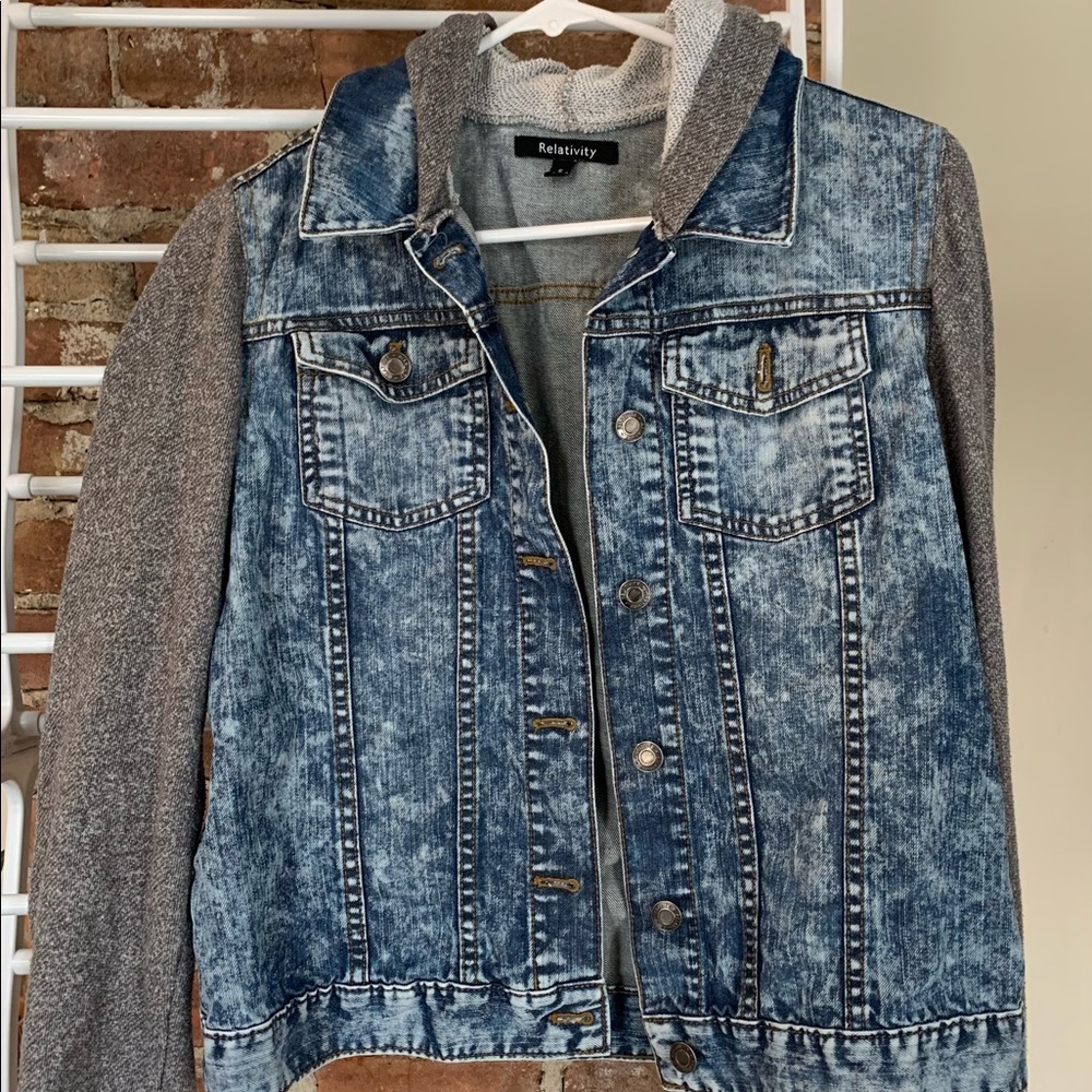 Jean and sweatshirt jacket
